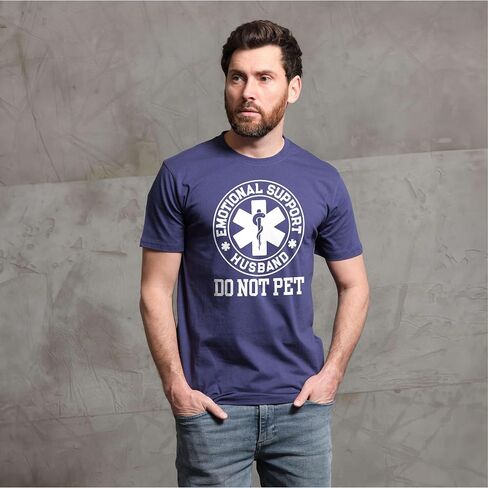 Men's Funny Emotional Support Husband T-Shirt Sarcastic Do not pet Father's Day dad Gift tee in Saudi Arabia