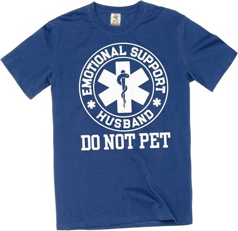 Men's Funny Emotional Support Husband T-Shirt Sarcastic Do not pet Father's Day dad Gift tee in Saudi Arabia