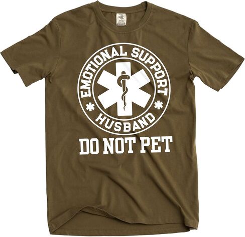 Men's Funny Emotional Support Husband T-Shirt Sarcastic Do not pet Father's Day dad Gift tee in Saudi Arabia