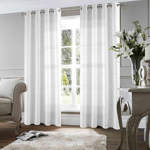 Petrichor Gray Luxury Double Layer Curtains, Satin-Lined Voile Embroidered Floral Pattern, Light Filtering Grommet Top Window Drapes for Living Room Bedroom Decor, 2 Panels, 55" W x 84" L in Saudi Arabia