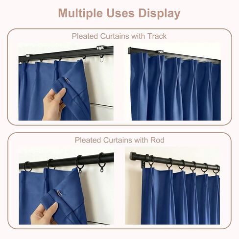 hoeflife 50 Inches Wide Blackout Pinch Pleated Curtains Rings Hooks 2 Panels for Living Room Pinch Pleat Curtains 84 Inches Long for Dining Bedroom Office Beige in Saudi Arabia