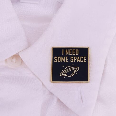 I Need some Space Enamel Lapel Pin Cosmic Emblem Funny Metal Badge Brooch in Kuwait
