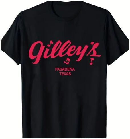 Gilley's Pasadena Texas Retro Script Graphic Tee Vintage Urban Cowboy Western Country Casual T Shirt in Kuwait