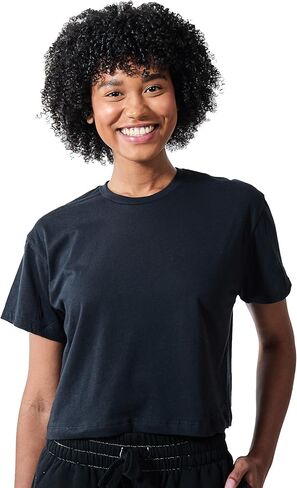 Sara Evans Slow Me Down Women's Black Crew Neck Short Sleeve Crop Top in Kuwait