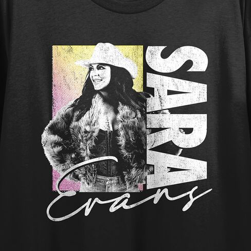 Sara Evans Slow Me Down Women's Black Crew Neck Short Sleeve Crop Top in Kuwait