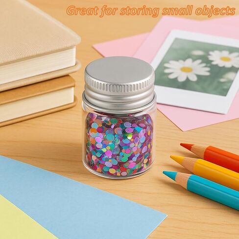 30 Pack 15ml/0.5Oz Clear Glass Jars with Aluminum Screw Lids Small Refillable Bottles Leakproof Empty Mini Containers for Samples, Spices, Beads, Cosmetics, DIY Crafts (4cm x 3cm) in Saudi Arabia