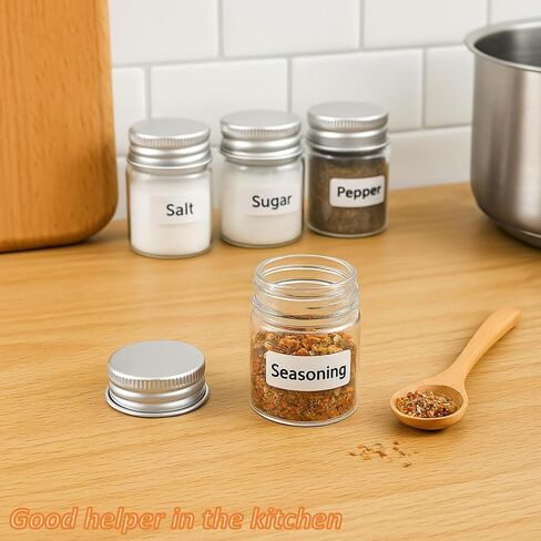 30 Pack 15ml/0.5Oz Clear Glass Jars with Aluminum Screw Lids Small Refillable Bottles Leakproof Empty Mini Containers for Samples, Spices, Beads, Cosmetics, DIY Crafts (4cm x 3cm) in Saudi Arabia