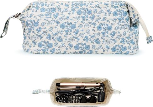 Stratalife Quilted Hair Tools Travel Bag with Polishing Cloth Compatible with Dyson Airwrap Shark Flex Style, Portable Toiletry Bag Hair Dryer Curling Iron Carrying Case Travel Essentials Black Bow in Saudi Arabia