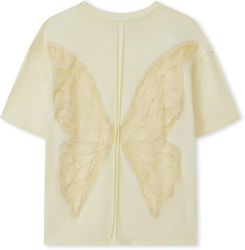 Oversized Graphic Tees for Women Y2k Butterfly Back Baggy Tshirts Top Vintage T Shirt Cute Teen Girl Clothes in Saudi Arabia