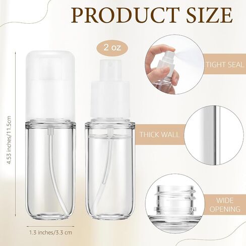 Eccliy 24 Pack Mini Travel Spray Bottles 1.35oz/40ml Fine Mist Empty Spray Bottles Small Leakproof Refillable Plastic Bottle Set for Perfume Essential Oils Toners Rose Face Hair Outgoing(Transparent) in Kuwait
