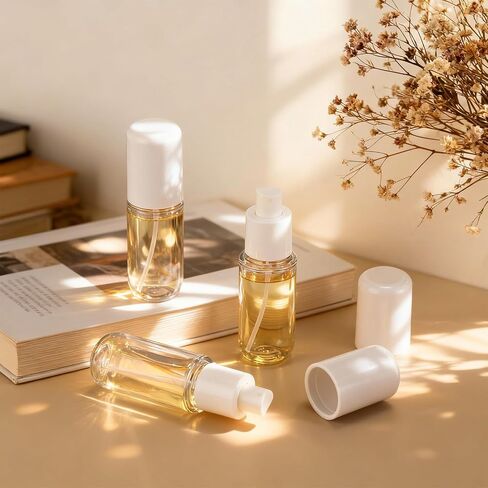 Eccliy 24 Pack Mini Travel Spray Bottles 1.35oz/40ml Fine Mist Empty Spray Bottles Small Leakproof Refillable Plastic Bottle Set for Perfume Essential Oils Toners Rose Face Hair Outgoing(Transparent) in Kuwait
