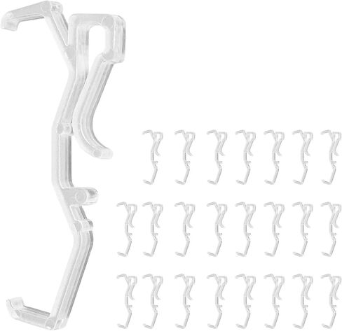 24 Pack 2.5 Inch Clear Valance Clips for Blinds & Window Shades, Blind Valance Clips Replacement for Hunter Douglas WoodMates and Chalet Woods, for Faux Wood & Metal Treatments in Saudi Arabia