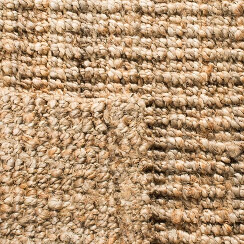 SAFAVIEH Area Rug 4' Square - Natural Fiber Collection - Natural Brown, Handmade Jute, Farmhouse Style, Chunky Textured Thick Pile (NF447A) in Kuwait