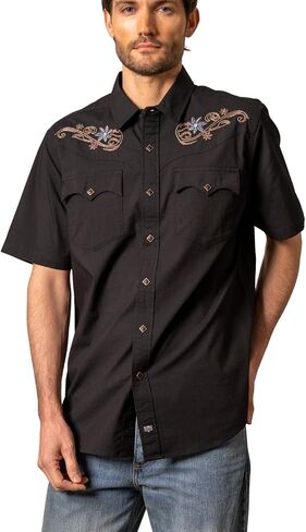 Kimes Ranch Men's Leland Short Sleeve Western Shirt, Pearl Snap Button Down, Coolmax Performance Fabric in Kuwait