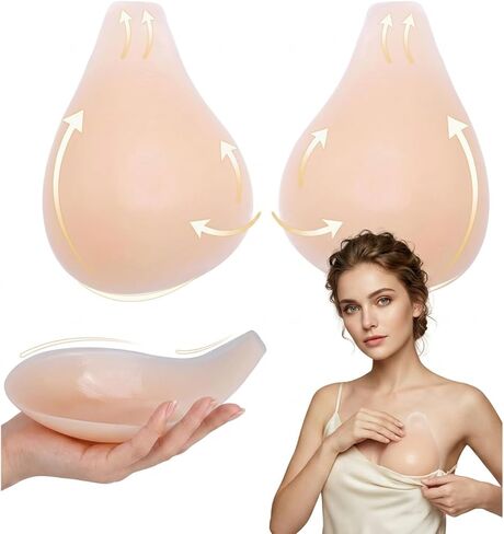 Adhesive Bras - Silicone Breast Lift Invisible Bra Reusable Nipple Covers Strapless Backless Push Up Sticky Bra for Women in Kuwait