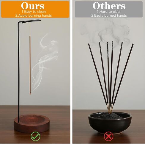 Incense Holder for Hanging Line Incense and Sticking Incenses, Indoor Home Aroma Burner for Sandalwood, Aromatics, Zen Mood Setting Decoration,Cozy Home, Hotel Supplies, Housewarming Gift in Kuwait