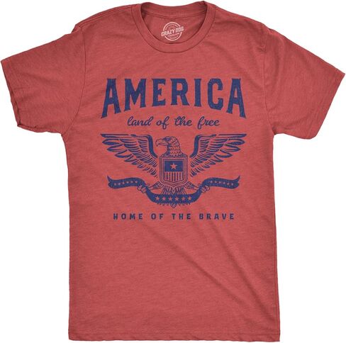 Mens Funny T Shirts America Land of The Free Home of The Brave Graphic Patriotic Novelty Tee for Men in Kuwait