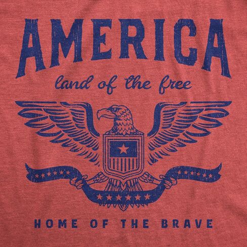 Mens Funny T Shirts America Land of The Free Home of The Brave Graphic Patriotic Novelty Tee for Men in Kuwait