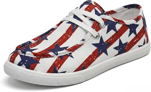 Patriotic Sneakers for Women Canvas American Flag Sneakers Slip on Star Stripe Print Loafer Sneaker Patriotic Shoes Low Top Fourth of July Shoes Comfy Soft Casual Fashion in Kuwait