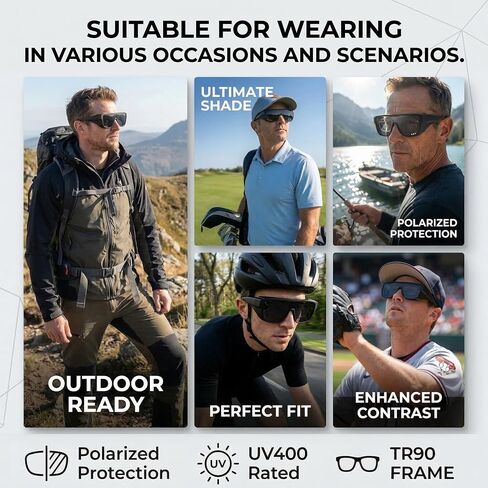 Fit Over Glasses Sunglasses with Side Shields, Polarized Windproof Sports Goggles UV400 in Saudi Arabia