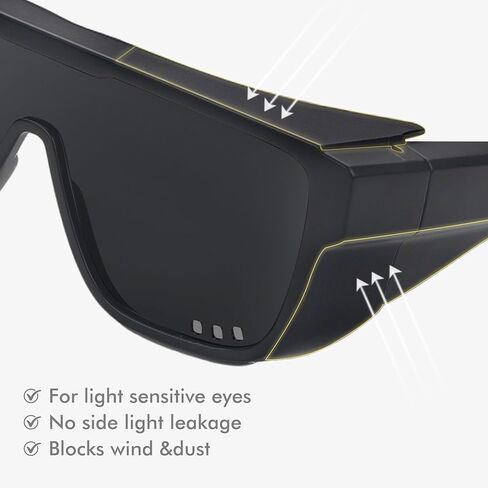 Fit Over Glasses Sunglasses with Side Shields, Polarized Windproof Sports Goggles UV400 in Saudi Arabia