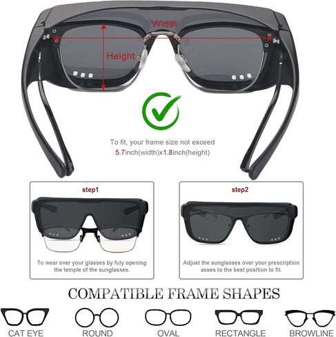 Fit Over Glasses Sunglasses with Side Shields, Polarized Windproof Sports Goggles UV400 in Saudi Arabia