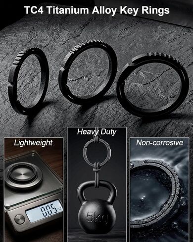 PJYTAC Titanium Key Rings Side Push Key Chain Rings Heavy Duty, Ultra Light Easy to Open Keyrings for Key Fobs Gift for Men in Saudi Arabia