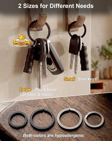 PJYTAC Titanium Key Rings Side Push Key Chain Rings Heavy Duty, Ultra Light Easy to Open Keyrings for Key Fobs Gift for Men in Saudi Arabia