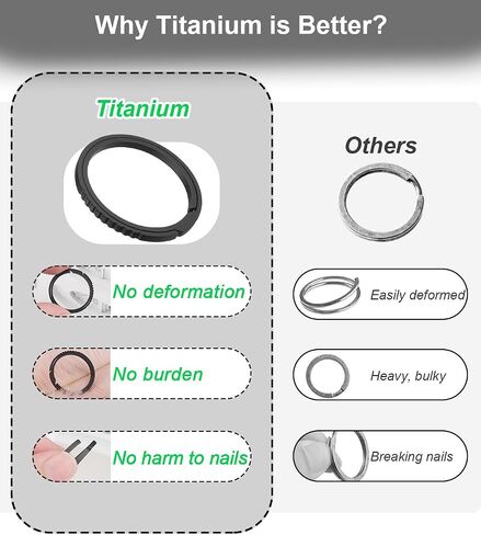 PJYTAC Titanium Key Rings Side Push Key Chain Rings Heavy Duty, Ultra Light Easy to Open Keyrings for Key Fobs Gift for Men in Saudi Arabia