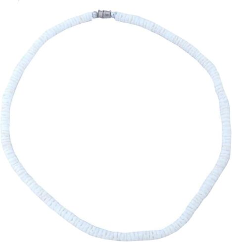 Hawaiian Jewelry Handmade 16" Puka Shell Heishi Smooth White Choker Necklace from Maui, Hawaii in Kuwait