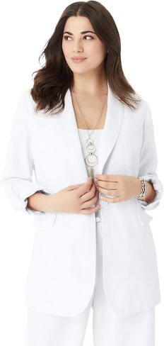 Roaman's Women's Plus Size Linen Blazer in Saudi Arabia