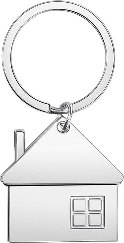House Shaped Pendant Keychains, Cute Cartoon House with Window keychain Home key chain Creative Mental Keyring Gift Bag Hanging Fashion Charm Jewelry for Men & Women, Silver in Saudi Arabia