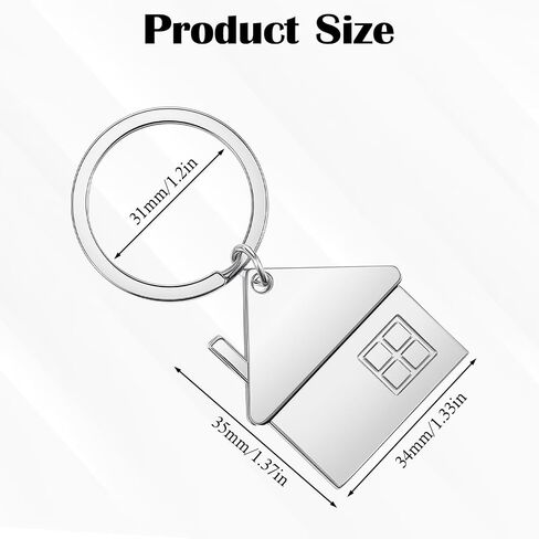 House Shaped Pendant Keychains, Cute Cartoon House with Window keychain Home key chain Creative Mental Keyring Gift Bag Hanging Fashion Charm Jewelry for Men & Women, Silver in Saudi Arabia