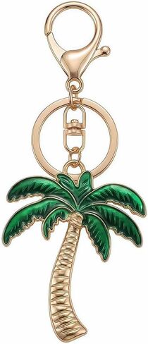 Crystal Rhinestone Palm Tree Bag Charm Green Tropical Keychain Purse Accessory Keyring Car Pendant Party Favor Gift in Saudi Arabia