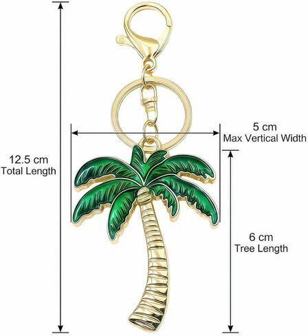 Crystal Rhinestone Palm Tree Bag Charm Green Tropical Keychain Purse Accessory Keyring Car Pendant Party Favor Gift in Saudi Arabia