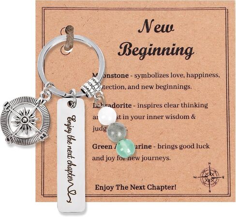 New Beginnings Gifts for Women - Enjoy The Next Chapter Gifts for College High School Graduation Compass Keychain Gift for Friend Coworker Teacher Nurse Senior‌ Retirement Farewell Going Away New Job in Saudi Arabia