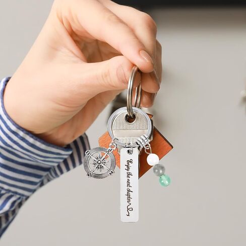 New Beginnings Gifts for Women - Enjoy The Next Chapter Gifts for College High School Graduation Compass Keychain Gift for Friend Coworker Teacher Nurse Senior‌ Retirement Farewell Going Away New Job in Saudi Arabia