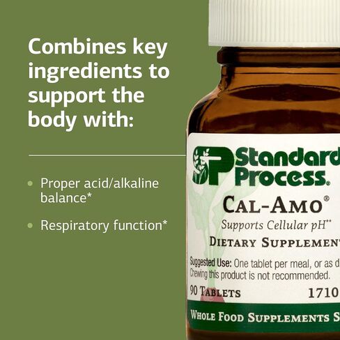Standard Process Cal-Amo - Cellular Health Support Supplement - Lung Support Supplement with Calcium & Chloride - Support Healthy Respiratory Functions - 90 Tablets in Kuwait