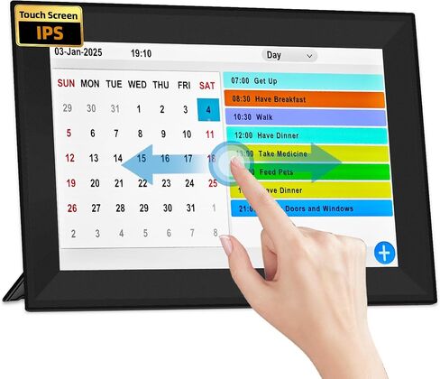 Bgift Digtal Clock with Day and Date for Seniors, Large LCD Time Display, Auto Dimmable, 12 Alarm Settings - Best for The Elderly in Kuwait