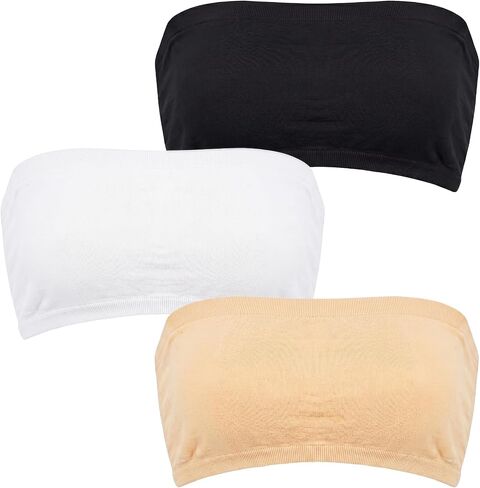 3PCS Cleavage Cover Up, Modesty Panel Bandeau Top for Women | Anti Peep Invisible Tube Top Bra Liner, Soft Stretchy Chest Wrap for Work Party Daily Wear in Saudi Arabia