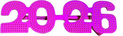 6 Pack of 2025 New Year's Crystal/Glitter/Solid/Metallic Plastic Party Glasses Celebration Eyeglasses in Kuwait