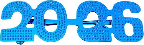 6 Pack of 2025 New Year's Crystal/Glitter/Solid/Metallic Plastic Party Glasses Celebration Eyeglasses in Kuwait