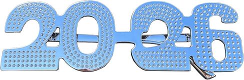6 Pack of 2025 New Year's Crystal/Glitter/Solid/Metallic Plastic Party Glasses Celebration Eyeglasses in Kuwait