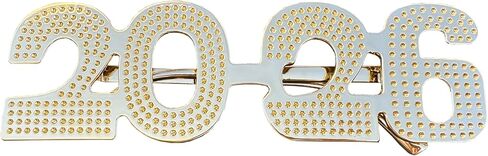 6 Pack of 2025 New Year's Crystal/Glitter/Solid/Metallic Plastic Party Glasses Celebration Eyeglasses in Kuwait