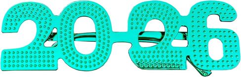 6 Pack of 2025 New Year's Crystal/Glitter/Solid/Metallic Plastic Party Glasses Celebration Eyeglasses in Kuwait