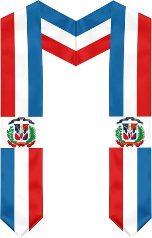 Dominican Republic Flag Graduation Stole, Graduation Sash Scarf for Study Aboard International Students in Kuwait