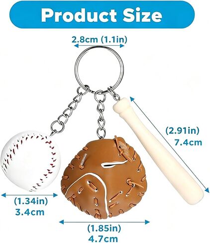 Baseball Keychains, Mini Cute Leather Baseball Keychain Sports Keychains Bagpack Pendant Decorations for Gifts Sports Souvenir Favors in Saudi Arabia