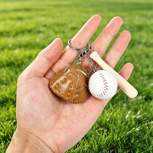 Baseball Keychains, Mini Cute Leather Baseball Keychain Sports Keychains Bagpack Pendant Decorations for Gifts Sports Souvenir Favors in Saudi Arabia