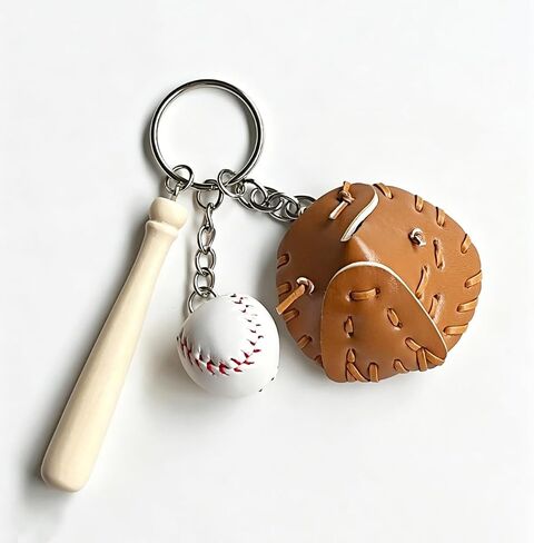 Baseball Keychains, Mini Cute Leather Baseball Keychain Sports Keychains Bagpack Pendant Decorations for Gifts Sports Souvenir Favors in Saudi Arabia