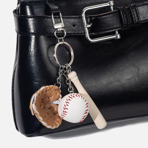 Baseball Keychains, Mini Cute Leather Baseball Keychain Sports Keychains Bagpack Pendant Decorations for Gifts Sports Souvenir Favors in Saudi Arabia